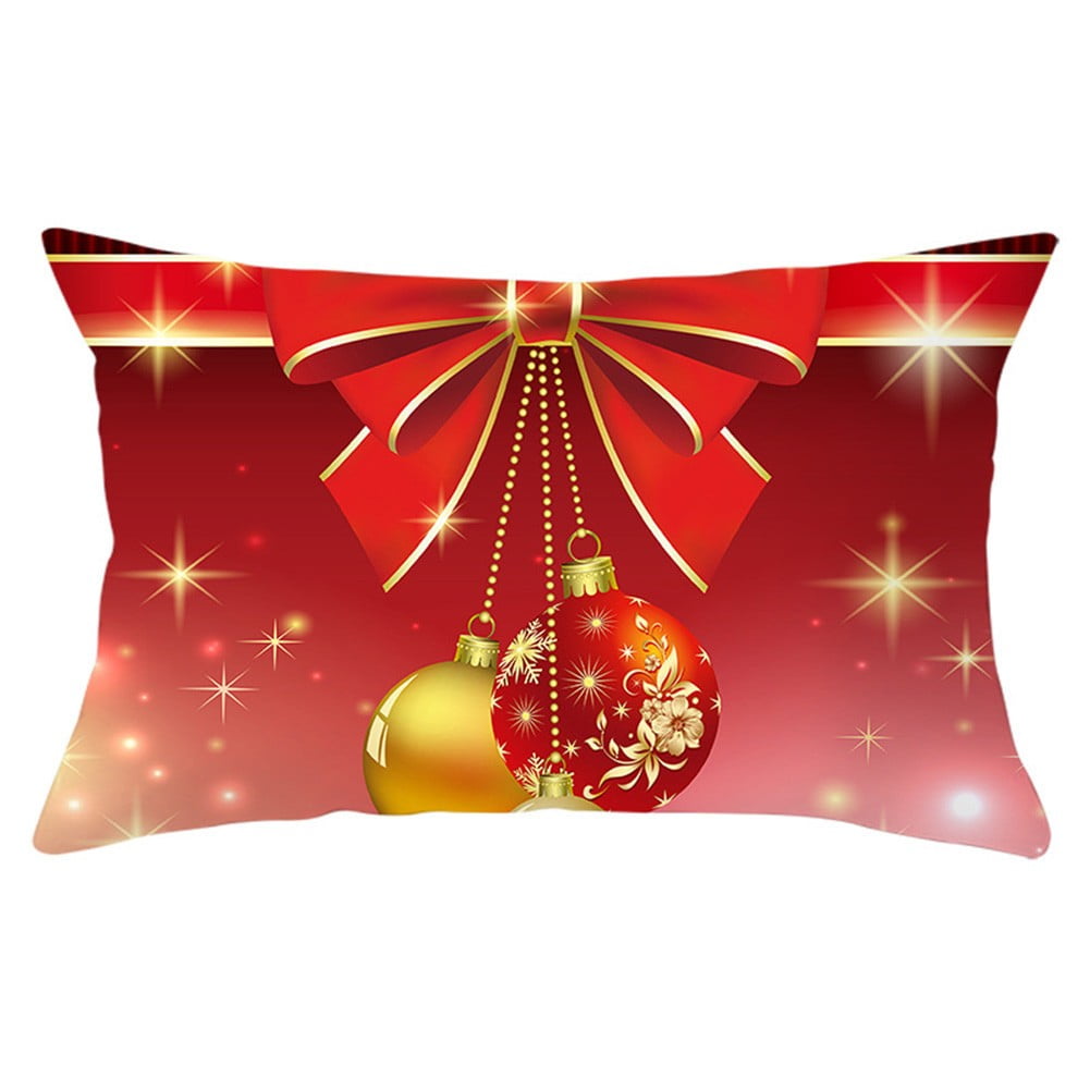 Christmas Throw Pillow Case Cushion Cover Tree Snowflake Sofa Bed
