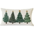 thumbnail image 1 of Christmas Throw Pillow Cover 12x20 Inch Green Christmas Tree Decor Outdoor Winter Holiday Xmas Decorative Lumbar Throw Pillow Case Home Decorations for Bedroom Living Room Sofa Couch, 1 of 6