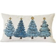 thumbnail image 1 of Christmas Throw Pillow Cover 12x20 Inch Light Blue Christmas Tree Decorations Outdoor Winter Holiday Xmas Decorative Lumbar Throw Pillow Case for Home Sofa Couch Bedroom Living Room Decor, 1 of 6