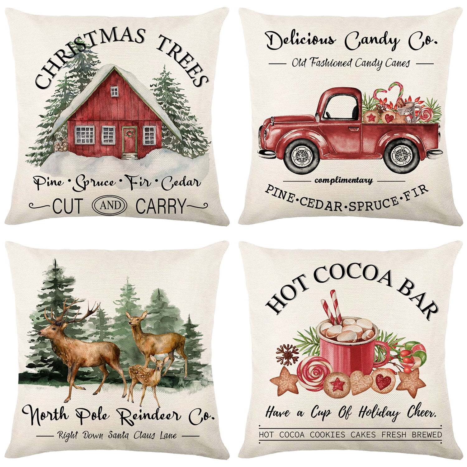 Red Truck Christmas Throw Pillow Family Christmas Pillow Family Name  Decorative Pillow Holiday Gift Pillow and insert included P153