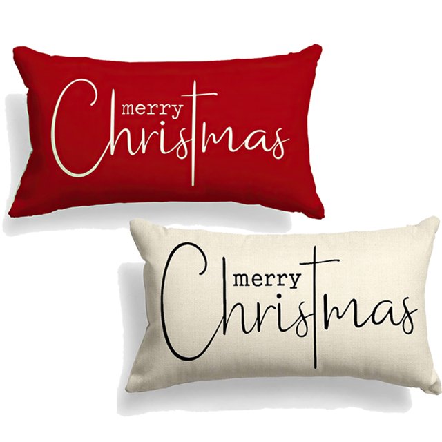 Christmas Pillow Covers 12x20 Inch Merry Christmas Throw Pillow