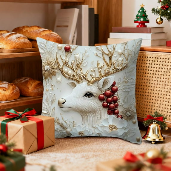 Christmas Throw Pillow Covers 18x18" Christmas Pillow Cover Holiday Decoration Party Supplies