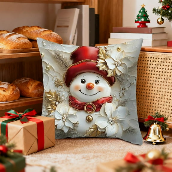 Christmas Throw Pillow Covers 18x18" Christmas Pillow Cover Holiday Decoration Party Supplies