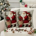 thumbnail image 1 of Christmas Throw Pillow Covers 18x18 Inch, Holiday Decorative Pillowcases for Couch, Sofa, Cotton Linen Festive Xmas Home Decor, 1 of 6