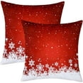 thumbnail image 1 of Christmas Throw Pillow Covers 18x18, Red Velvet Throw Pillows Set of 2, Floral Snowflake Pillow Covers for Couch Home Decoration (18 x 18 Inch, 2 Pack), 1 of 4