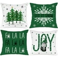 thumbnail image 1 of Christmas Throw Pillow Covers 22x22 Set of 4, Merry Christmas Xmas Winter Decorative Holiday Cushion Pillow Cases 22 x 22 for Outdoor Indoor Farmhouse Home House Room Couch Decor (Red), 1 of 6