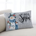 thumbnail image 1 of Christmas Throw Pillow Covers, Grey Snowman Xmas Winter Snowflake Soft Breathable Pillow Cases with Invisible Zipper for Sleeping, Small Pillowcases for Couch Bed Sofa Chair 16x24 Inches, 1 of 6