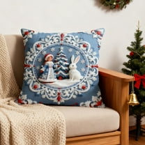 Christmas Throw Pillow Covers for Sofa 18x18" Christmas Pillow Covers Decorative Pillow Cases with Soft Fabric Hidden Zipper Holiday Decorations for Sofa Couch Livingroom Bed