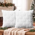 thumbnail image 1 of Christmas Throw Pillow Covers Soft Plush Jacquard Festivals Winter Cushion Case Decoration for Sofa Couch Bedroom Living Room Home Decor, Ornament Storage, 16 x 16 Inch 1 Pack, 1 of 10