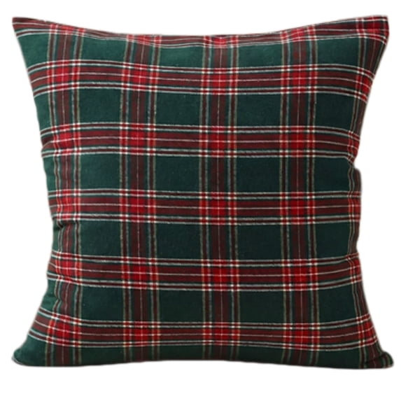 Christmas Throw Pillow Covers, Tartan Cushion Covers Soft Pillow Covers for Sofa Bed Living Room Home Decor, 18x18in