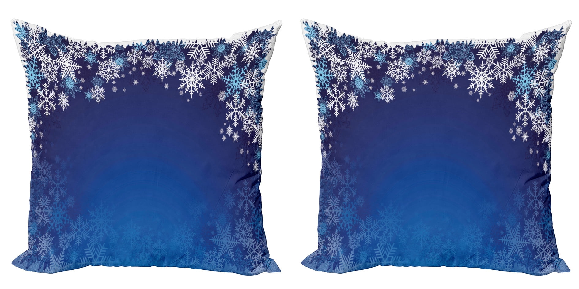 Christmas Throw Pillow Cushion Cover Pack of 2, Ornamental White