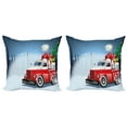 thumbnail image 1 of Ambesonne Christmas Throw Pillow Cover 2 Pack, American Truck Gifts, 20", Blue Red White, 1 of 2
