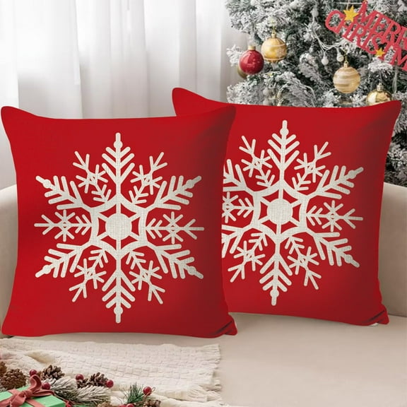 Christmas Throw Pillows,18x18 Inch Decorative Red Cushion with Merry Christmas Tree Design,Festive Winter Home Decor for Couch Sofa Living Room,Ideal Holiday Gift