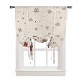 thumbnail image 1 of Christmas Tie Up Curtains for Window, Snowman Snowflake Red Xmas Birds Rustic Thermal Insulted Balloon Shade Adjustable Rod Pocket Curtains Valance Panels for Kitchen Bathroom Café 34 x 45, 1 of 7