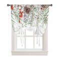 Christmas Tie Up Curtains for Kitchen Bathroom Bedroom Windows 63 Inch