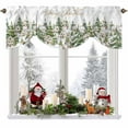 thumbnail image 1 of Christmas Tie Up Valances Curtain, Christmas Tree Houses Fox Animal Winter Adjustable Rod Pocket Short Window Treatment Tie Up Curtains Valances for Kitchen Living Room Bathroom 42x12 In, 1 of 9