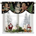 thumbnail image 1 of Christmas Tie Up Valances Curtain, Gingerbread Man Snowman Xmas Tree Star Retro Black Adjustable Rod Pocket Short Window Treatment Tie Up Curtains Valances for Kitchen Living Room Bathroom 60x18 In, 1 of 9