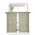 thumbnail image 1 of Christmas Tier Curtains 45 Inch Length,Sheer Curtains for Bedroom Living Room Window Xmas Botanical Berry Red Green Watercolor Rustic Kitchen Curtains Small Half Window Drapes 27.5"x45" 2 Panels, 1 of 7