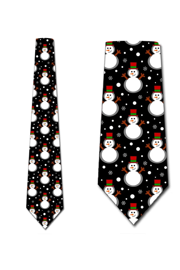 Christmas Ties Mens Snowman Necktie by Three Rooker
