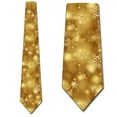 thumbnail image 1 of Christmas Ties Mens Winter Snowflake Gold Necktie by Three Rooker, 1 of 3