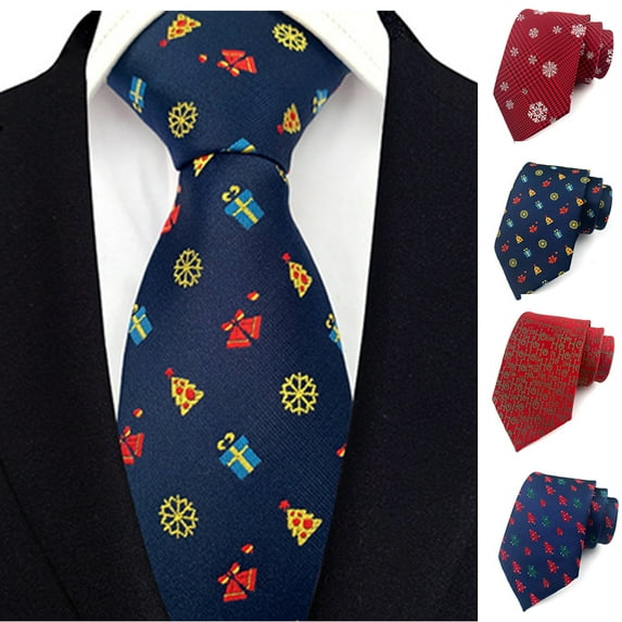 Christmas Ties for Men Holiday Funny Novelty Tie Xmas Necktie Vacation Ties Gift