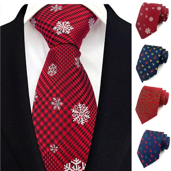 Christmas Ties for Men Holiday Theme Mens Tie Silk Necktie
