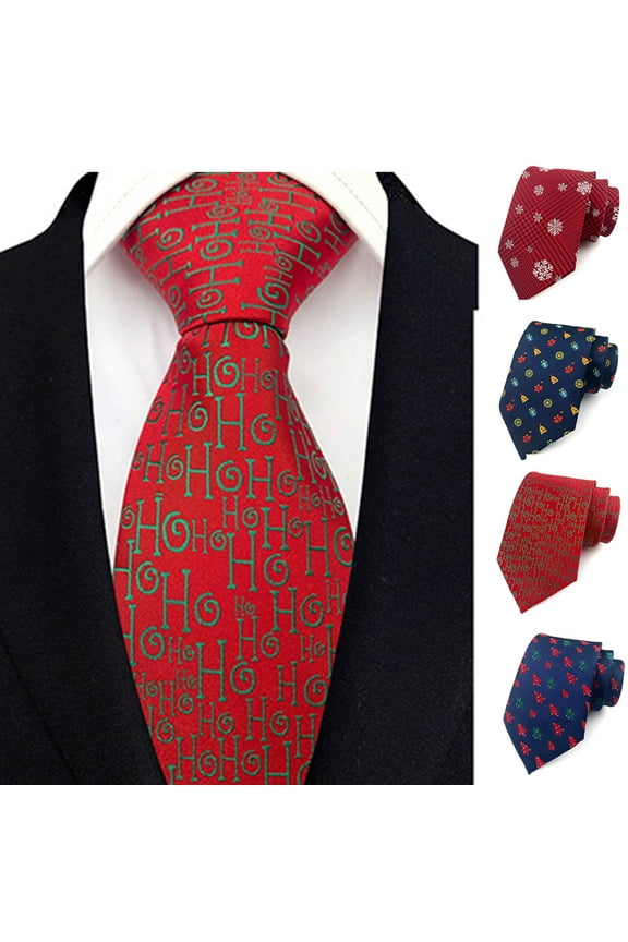 Christmas Ties for Men Holiday Theme Mens Tie Silk Necktie