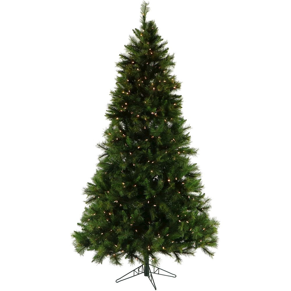 Christmas Time 6.5-Ft. Pennsylvania Pine Artificial Christmas Tree with Clear LED String Lights | Realistic High Quality PVC | Festive Holiday Decor for Home and Office | Flame Retardant