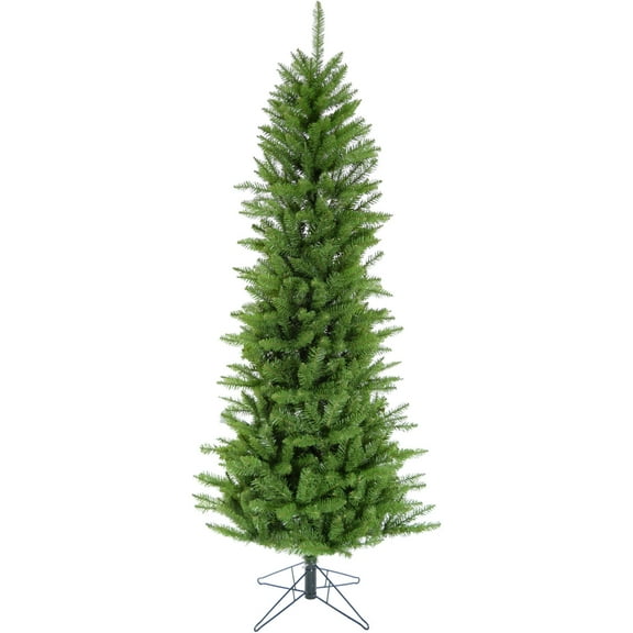 Christmas Time 7.5-Ft Winter Wonderland Slim Green Christmas Tree with Metal Base