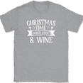 thumbnail image 1 of Christmas Time Mistletoe and Wine T-Shirt Holiday Xmas Drinking Text Tee - Heather Grey, 3XL, 1 of 1