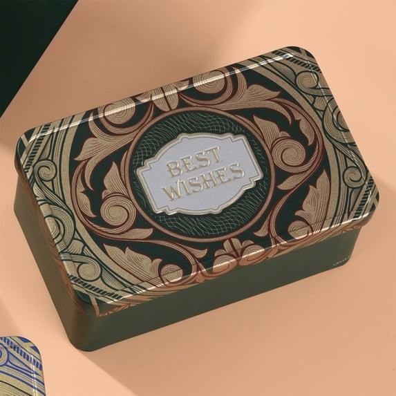 Christmas Tinplate Card Box, Assorted Color Greeting Gift Card Holders with Lid, Holiday Tin Box for Christmas Party Favors Xmas Present Supplies 4.3x2.7x1.9in