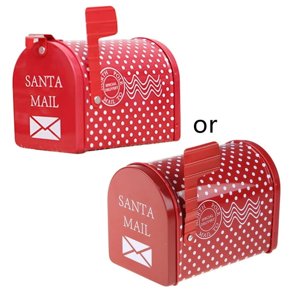 Christmas Tinplate Mailbox Box Iron Post Can for Children Snowman Decorations