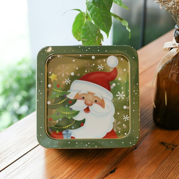 Christmas Tins,Christmas Cookie Tins with Lids - Metal Containers for Gifts,Treats & Candies(Style 1)