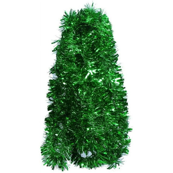 Christmas Tinsel Garland 16.5 ft Thin Glitter Metallic Holiday Tinsel Garland Decoration for Christmas Tree Birthday Party Wedding Decorations Supplies