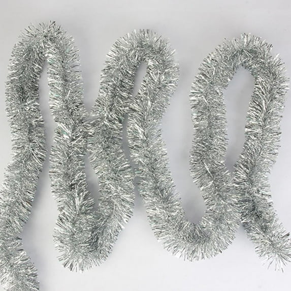 Christmas Tinsel Garland,16ft Commercial Length Thick Foil Classic Christmas Decorations for Christmas Tree Decorations X-mas Home Party Decor,