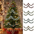 thumbnail image 1 of Christmas Tinsel Garland 6.56ft Christmas Tree Decorations Shiny Ribbon Garlands With Bow Green Wire Wool Strips Hanging Ornaments For Christmas Party Holiday Home Indoor Outdoor Decoration, 1 of 7