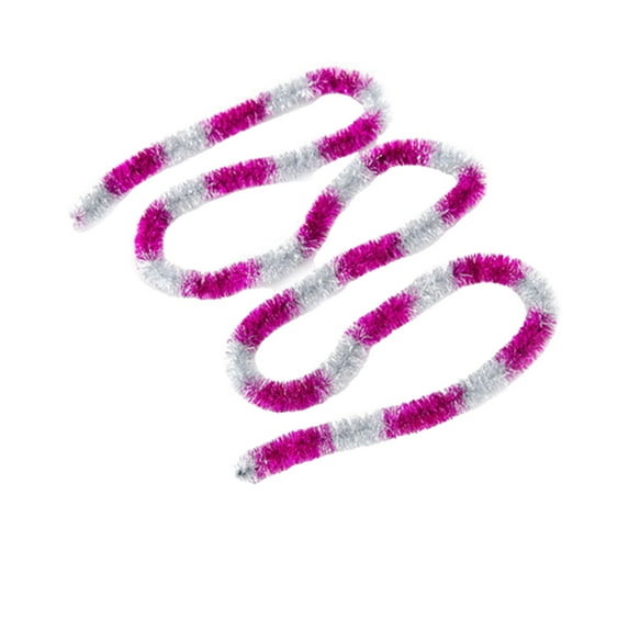Christmas Tinsel Garland 7.5 Ft Shiny Hanging Metallic Twist Garland for Home Tree Door Mantle Stair Indoor Outdoor Holiday Xmas Party Decor (Hot Pink)