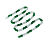 Christmas Tinsel Garland 7.5 Ft Shiny Hanging Metallic Twist Garland for Home Tree Door Mantle Stair Indoor Outdoor Holiday Xmas Party Decor (Green)