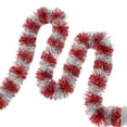 thumbnail image 1 of Christmas Tinsel Garland 7.55Ft Double Color Metallic Twist Garland Frost Tip Glitter Xmas Tree Decorations Shiny Wreath for Party Supplies (Red), 1 of 6