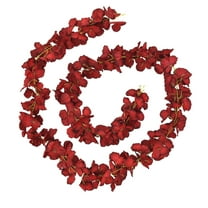 Christmas Tinsel Garland – 78.74 in Red Glitter Hanging Decoration for Tree, Fireplace, Stairs, and Party Décor – Shiny Plastic Holiday Garland