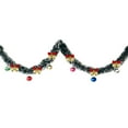 thumbnail image 1 of Christmas Tinsel Garland Decor, Dark Green Snowy White Tips Garland with Balls & Bows, Holiday Party Xmas Tree Decoration 2M (Red), 1 of 6