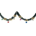 thumbnail image 1 of Christmas Tinsel Garland Decor, Dark Green Snowy White Tips Garland with Balls & Bows, Holiday Party Xmas Tree Decoration 2M (Red), 1 of 6