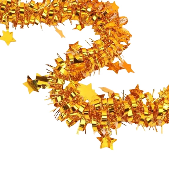 Christmas Tinsel Ribbon, 78.7in Plastic Glitter Garland, Thick Puffy Bendable Decor, for Christmas Tree Handrail Wall Fireplace Display