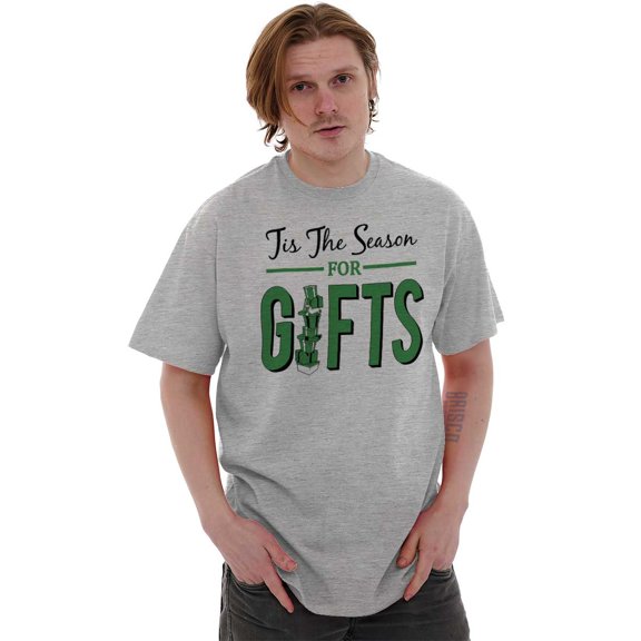 Christmas Tis The Season For Presents Plus Size Crewneck Graphic Tee Shirt Brisco Brands 2X