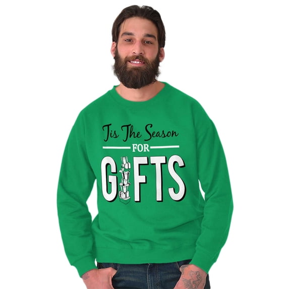 Christmas Tis The Season For Presents Unisex Plus Fleece Graphic Sweatshirt Brisco Brands 3X