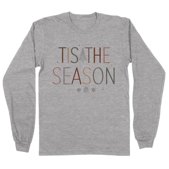 Christmas Tis the Season Long Sleeve Shirt Unisex 2X-Large Grey