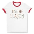 thumbnail image 1 of Christmas Tis the Season Ringer Tee Shirt Unisex Large White/Red, 1 of 5