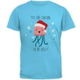thumbnail image 1 of Christmas 'Tis the Season to be Jelly Jolly Jellyfish Pun Mens T Shirt Sky LG, 1 of 1