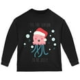 thumbnail image 1 of Christmas 'Tis the Season to be Jelly Jolly Jellyfish Pun Toddler Long Sleeve T Shirt Black 2T, 1 of 1