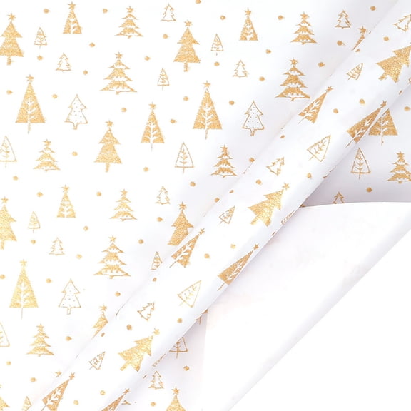 Christmas Tissue Paper Gift Wrap,17inx10ft Rose Gold Tissue Paper for Gift Bags Packing Crafts,Luxury Deer Christmas Tree Wrapping Tissue for Xmas Winter New Year Holiday Decor
